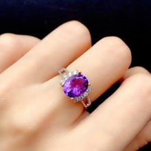 Load image into Gallery viewer, Silver-Plated Artificial Gemstone Ring
