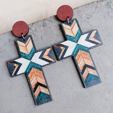 Carregar imagem no visualizador da galeria, Cross Drop Earrings
