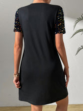 Load image into Gallery viewer, Sequin Round Neck Short Sleeve Mini Dress
