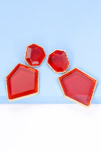 Carregar imagem no visualizador da galeria, Geometrical Shape Zinc Alloy Frame Resin Dangle Earrings
