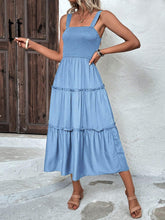 Load image into Gallery viewer, Tiered Smocked Wide Strap Cami Dress
