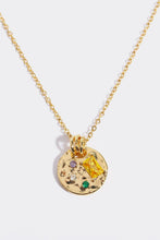 Carregar imagem no visualizador da galeria, Inlaid Multicolored Zircon Round Pendant Copper Necklace
