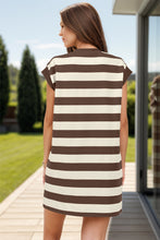 Carregar imagem no visualizador da galeria, Striped Round Neck Cap Sleeve Mini Dress
