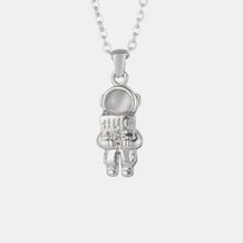 Load image into Gallery viewer, Astronaut Pendant Cat&#39;s Eye Stone Stainless Steel Necklace
