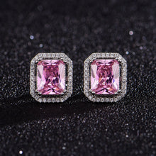 Load image into Gallery viewer, Silver-Plated Zircon Stud Earrings
