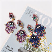 Load image into Gallery viewer, Alloy &amp; Rhinestone Earrings
