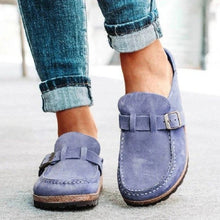 Carregar imagem no visualizador da galeria, Round Toe Low Heel Buckle Loafers
