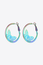 Carregar imagem no visualizador da galeria, Multicolored Butterfly Huggie Earrings
