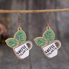 Carregar imagem no visualizador da galeria, Wooden Alloy Dangle Earrings
