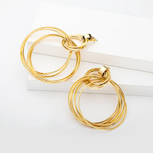 Load image into Gallery viewer, Gold-Plated Copper Double-Hoop Earrings
