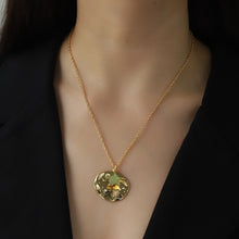 Load image into Gallery viewer, Inlaid Zircon Brass Geometric Shape Pendant Necklace
