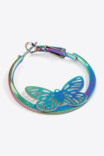 Load image into Gallery viewer, Multicolored Butterfly Huggie Earrings
