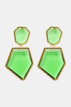 Carregar imagem no visualizador da galeria, Geometrical Shape Zinc Alloy Frame Resin Dangle Earrings
