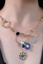 Carregar imagem no visualizador da galeria, 18K Gold-Plated Rhinestone Evil Eye Pendant Necklace
