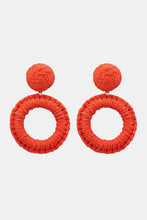 Carregar imagem no visualizador da galeria, Round Shape Raffia Grass Dangle Earrings
