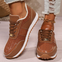 Carregar imagem no visualizador da galeria, Lace-Up PU Leather Sneakers
