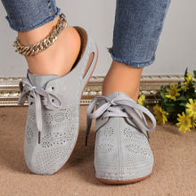 Carregar imagem no visualizador da galeria, Lace-Up Round Toe Wedge Sandals
