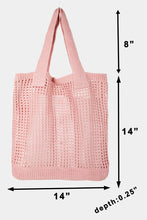 Carregar imagem no visualizador da galeria, Fame Pointelle Knit Crochet Tote Bag
