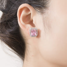 Carregar imagem no visualizador da galeria, Silver-Plated Zircon Stud Earrings
