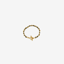 Load image into Gallery viewer, 18K Gold-Plated Leather Chain Bracelet
