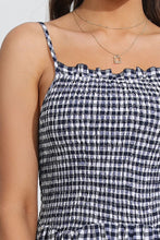 Load image into Gallery viewer, Smocked Plaid Square Neck Cami Dress
