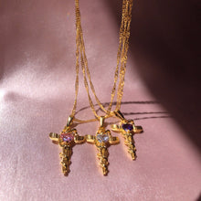 Load image into Gallery viewer, Copper Zircon Cross Pendant Necklace
