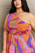 Load image into Gallery viewer, Hailey &amp; Co Fall Back Plus Size One Shoulder Mini Tiered Dress
