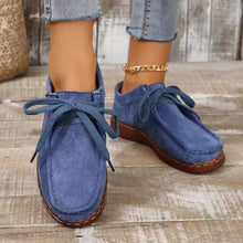 Load image into Gallery viewer, Tied Suede Round Toe Sneakers
