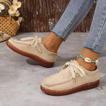 Load image into Gallery viewer, Tied Suede Round Toe Sneakers
