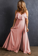 Load image into Gallery viewer, Slit Ruffled V-Neck Maxi Dress
