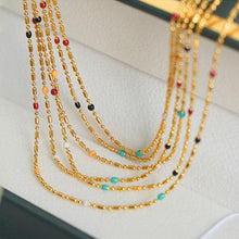 Carregar imagem no visualizador da galeria, 18K Gold-Plated Oil Drip Bead Necklace
