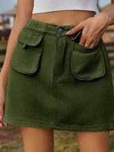 Carregar imagem no visualizador da galeria, Pocketed Elastic Waist Denim Skirt
