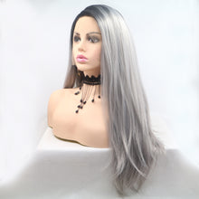 Carregar imagem no visualizador da galeria, 13*3&quot; Lace Front Wigs Synthetic Long Straight 24&quot; 130% Density
