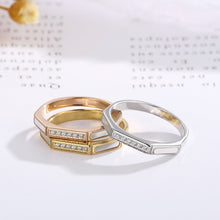 Carregar imagem no visualizador da galeria, Stainless Steel Inlaid Zircon Ring
