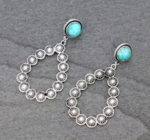 Carregar imagem no visualizador da galeria, Artificial Turquoise Teardrop Earrings
