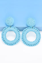 Carregar imagem no visualizador da galeria, Round Shape Raffia Grass Dangle Earrings
