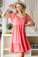 Load image into Gallery viewer, Reborn J Ruffled Notched Cap Sleeve Dress
