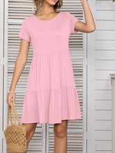 Carregar imagem no visualizador da galeria, Round Neck Short Sleeve Mini Tee Dress
