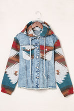 Carregar imagem no visualizador da galeria, Drawstring Hooded Pocketed Denim Jacket
