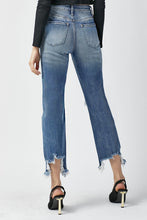 Carregar imagem no visualizador da galeria, RISEN High Waist Distressed Frayed Hem Cropped Straight Jeans
