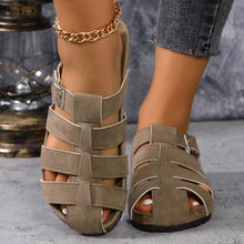 Carregar imagem no visualizador da galeria, Suede Round Toe Woven Sandals
