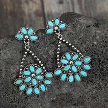 Load image into Gallery viewer, Artificial Turquoise Teardrop Earrings
