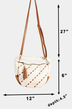 Load image into Gallery viewer, Fame Tassel Detail Weave Semi Circle Bag
