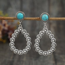 Carregar imagem no visualizador da galeria, Artificial Turquoise Teardrop Earrings
