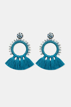 Load image into Gallery viewer, Bead Detail Tassel Dangle Earrings
