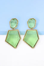 Carregar imagem no visualizador da galeria, Geometrical Shape Zinc Alloy Frame Resin Dangle Earrings
