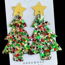 Carregar imagem no visualizador da galeria, Christmas Tree Acrylic Dangle Earrings
