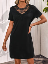 Load image into Gallery viewer, Lace Detail Short Sleeve Mini Dress
