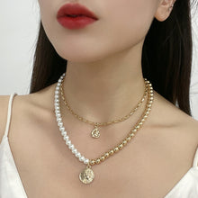 Load image into Gallery viewer, Gold-Plated Glass Pearl Necklace
