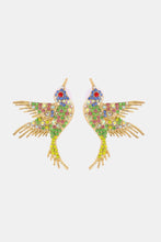 Carregar imagem no visualizador da galeria, Bird Shape Zinc Alloy Frame Glass Stone Dangle Earrings
